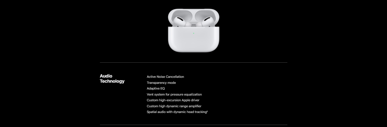 Specifications of the Apple AirPods Pro